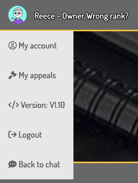 Top Left Drop-Down Menu